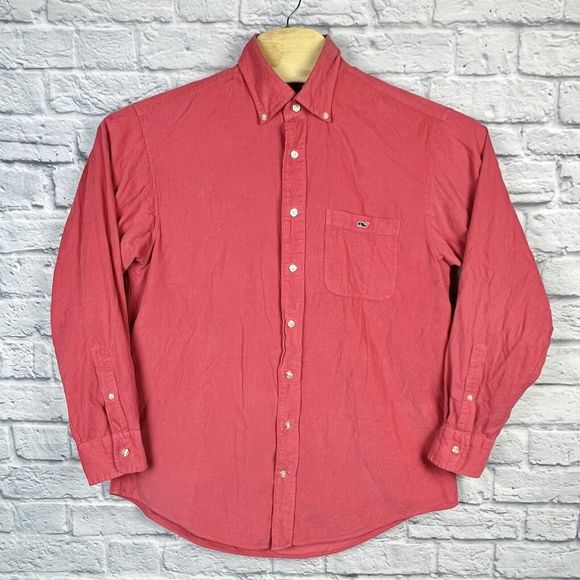 Vineyard Vines Mens Coral Tucker Corduroy Long Sleeve Button Shirt Size‎ Medium - Picture 2 of 8